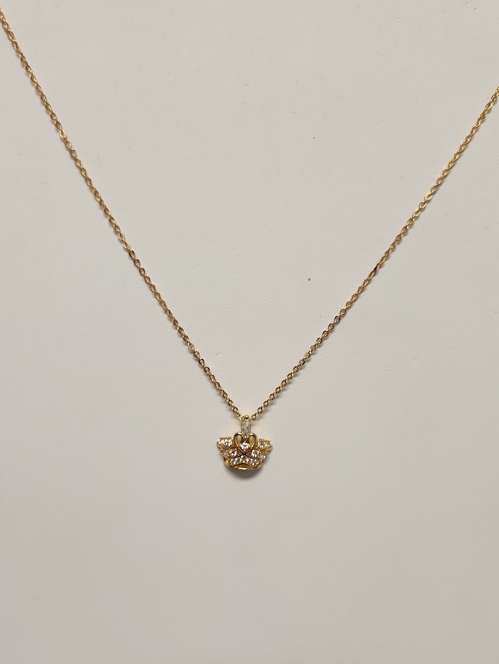 Gold Crown Pendant Necklace - Elegant Women's Jewelry